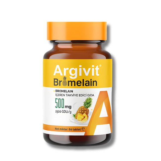 Argivit Bromelain 500 mg Tabletten – Nahrungsergänzungsmittel mit Bromelain-Enzym aus Ananasstämmen