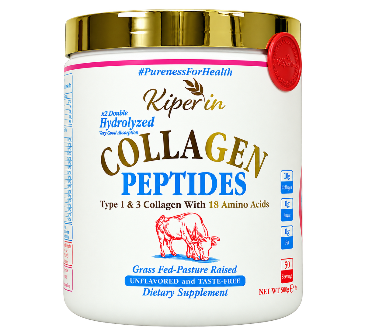 Kiperin Collagen Peptides 500 g | Hydrolyzed Collagen Powder