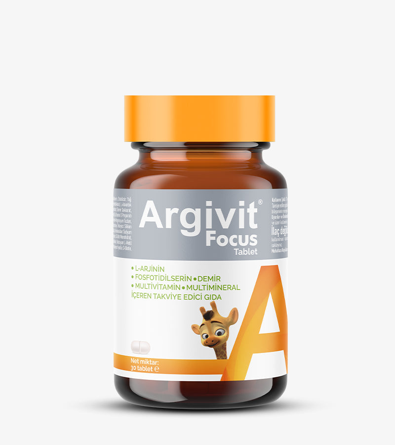 Argivit Focus 30 Tablets | L-Arginine 500 mg, Phosphatidylserine 100 mg, Multivitamin & Mineral Supplement | Ages 11+