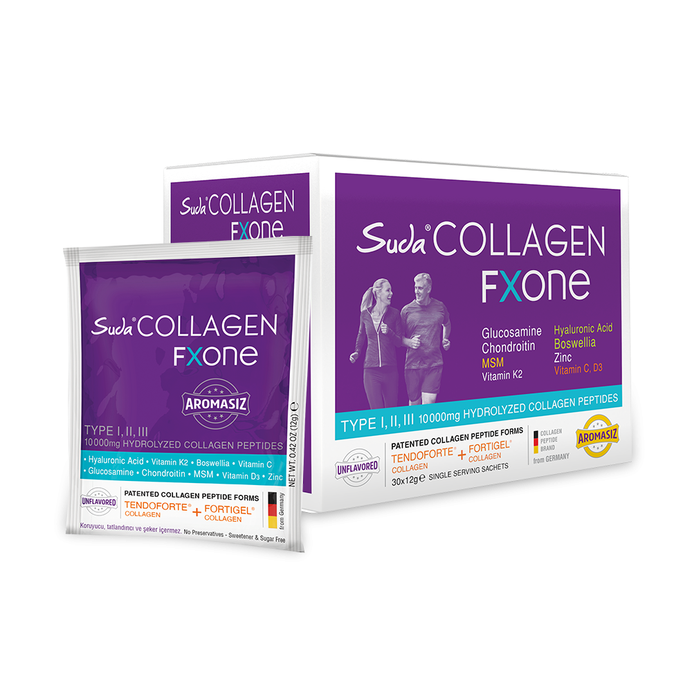 Suda Collagen FXONE 30 Beutel | 10.000 mg Kollagen Typ 1-2-3 | MSM, Glucosamin, Chondroitin & Vitamin C