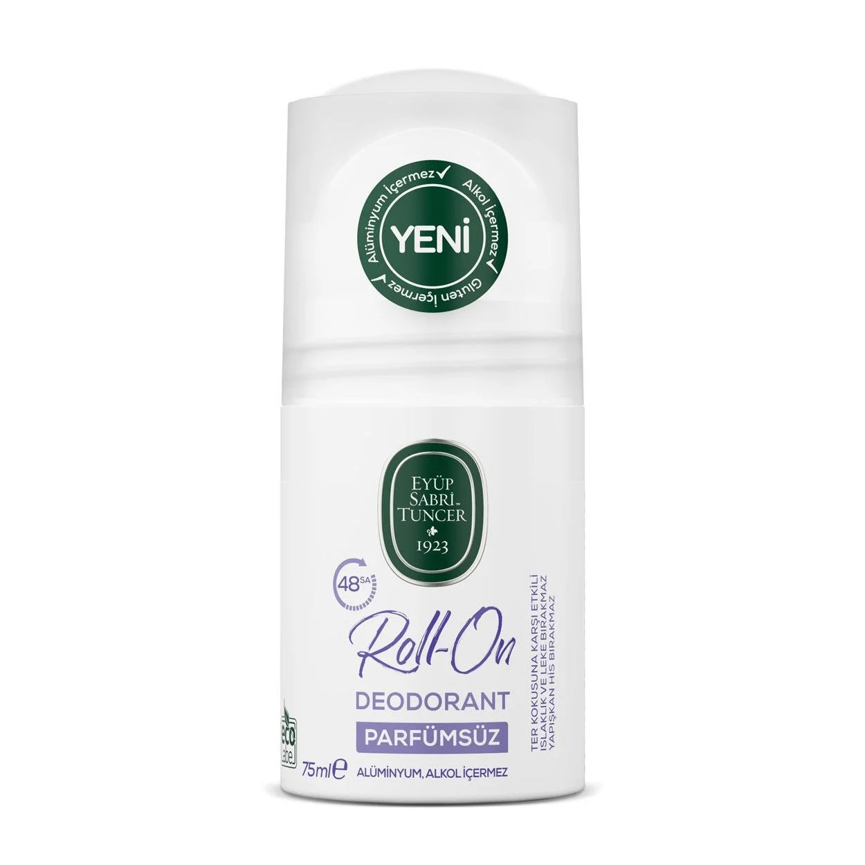 Eyüp Sabri Tuncer Fragrance-Free Roll-On Deodorant 75 ml | Unisex, Aluminum and Alcohol-Free