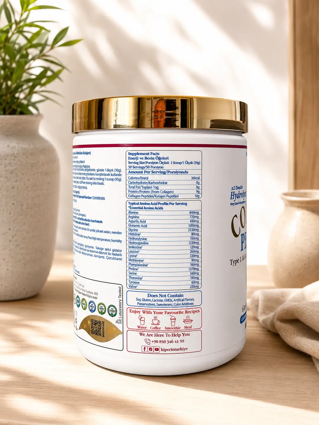 Kiperin Collagen Peptides 500 g | Hydrolyzed Collagen Powder