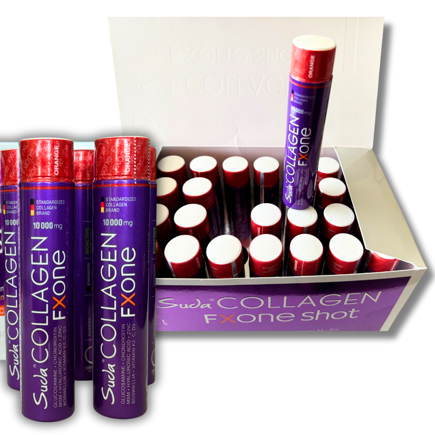 Suda Collagen FXONE Orange Flavor 30 x 40 ml – 10,000 mg Type I, II & III Collagen Liquid Shots