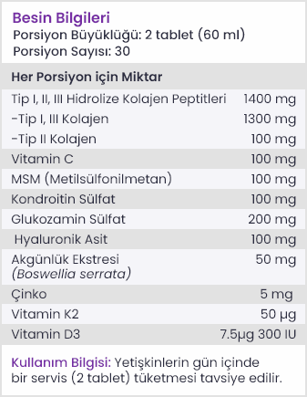 Suda Collagen FX One 60 Tabletten – Typ 1 2 3 Kollagen, Glucosamin, MSM, Hyaluronsäure