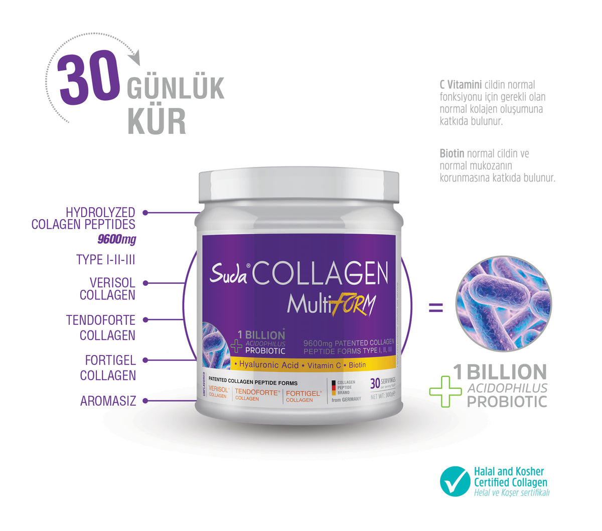 Suda Collagen Tip123 MultiForm Unflavored 300g
