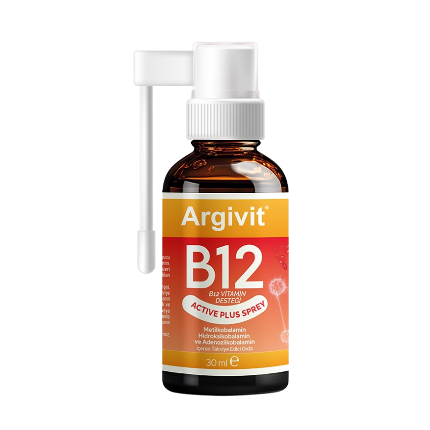 Argivit B12 Active Plus Sprey 30 ml – Vitamin B12 İçeren Takviye Edici Gıda