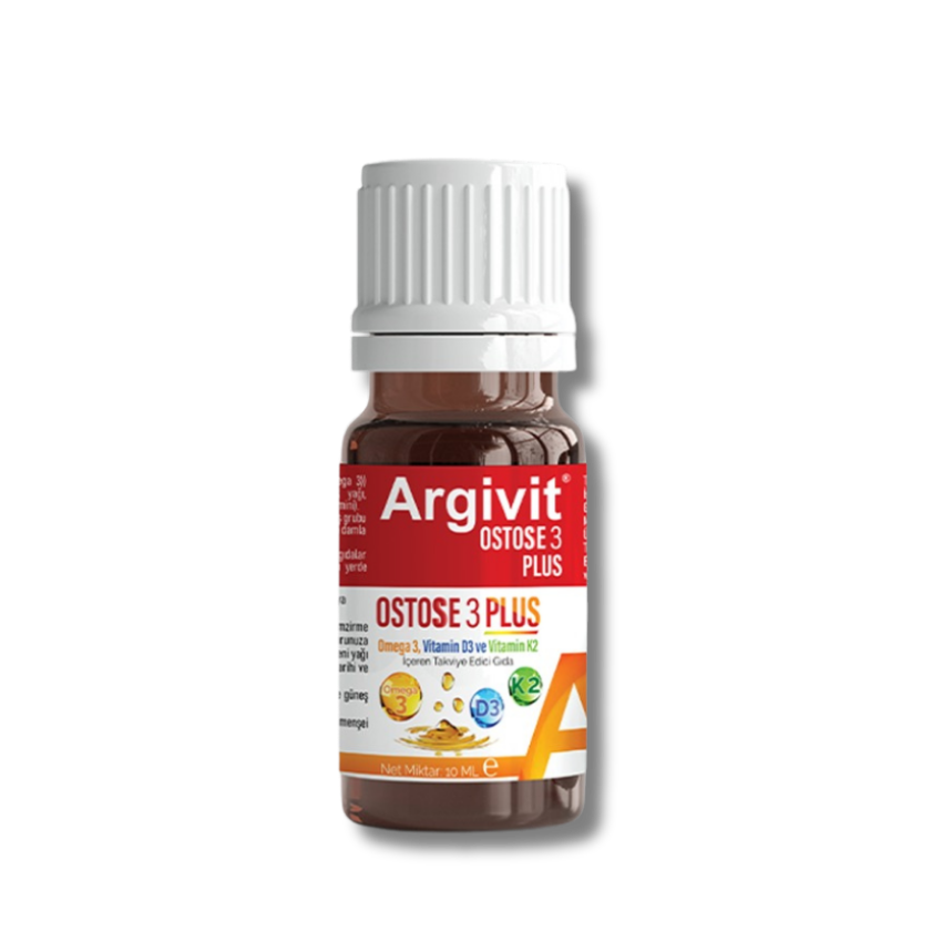 Argivit Ostose 3 Plus – Omega-3, D3 ve K2 Vitaminli Takviye Edici Gıda (Yetişkin ve Çocuklar İçin)