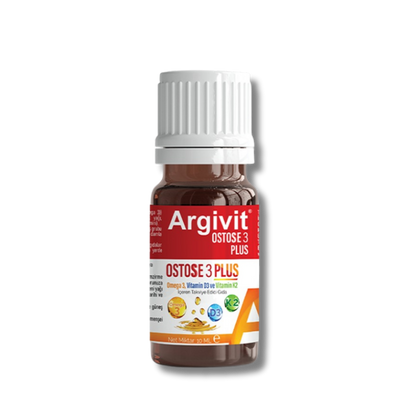Argivit Ostose 3 Plus – Omega-3, D3 ve K2 Vitaminli Takviye Edici Gıda (Yetişkin ve Çocuklar İçin)