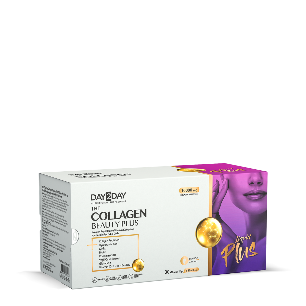 Day2Day The Collagen Beauty Plus Flüssiges Kollagen 10.000 mg – Mango-Geschmack 30 × 40 ml