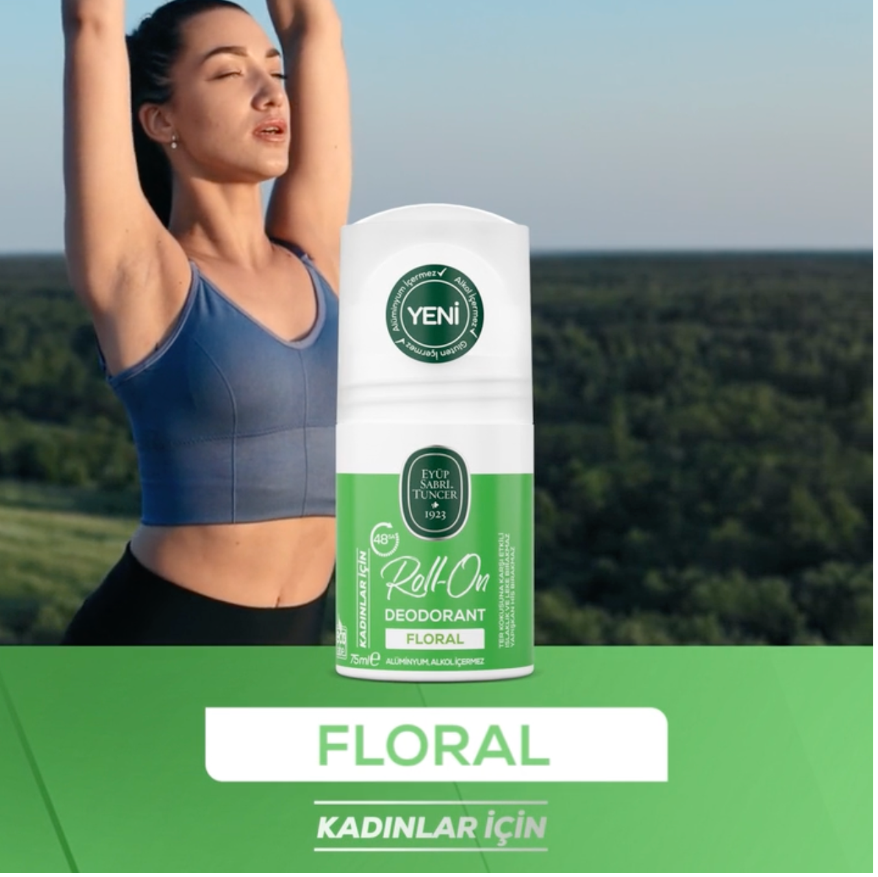 Eyüp Sabri Tuncer Floral – Women's Roll-On Deodorant 75 ml | Aluminum and Alcohol-Free | Vegan Certified 