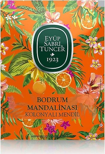 Eyüp Sabri Tuncer Bodrum Mandarin Scented Wipes, 50 Pieces (Large Size) 