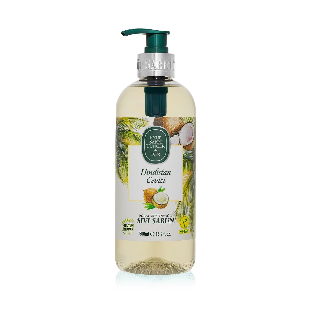 Eyüp Sabri Tuncer Natural Olive Oil and Coconut Liquid Soap 500 ml – Moisturizing, Softening and Exotic Care 