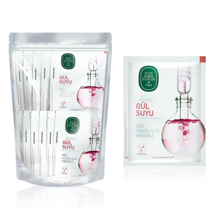 Eyüp Sabri Tuncer Mystic Rose Water Facial Cleansing Wipes, Pack of 30 (Large Size) 