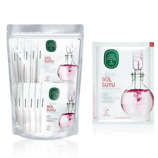 Eyüp Sabri Tuncer Mystic Rose Water Facial Cleansing Wipes, Pack of 30 (Large Size) 