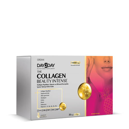 Day2Day The Collagen Beauty Intense Pineapple 30 Sachets – 10,000 mg Type 1 and Type 3 Collagen | Halal