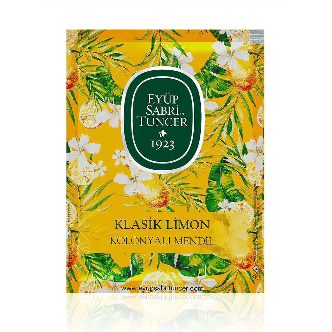 Eyüp Sabri Tuncer Classic Lemon Scented Wipes, 50 Pieces (Large Size) 