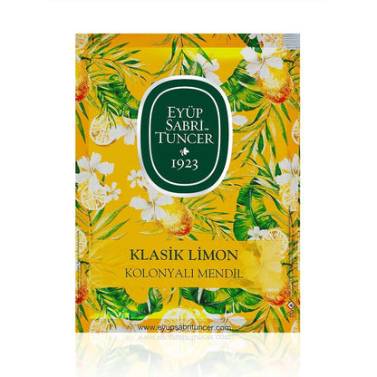 Eyüp Sabri Tuncer Classic Lemon Scented Wipes, 50 Pieces (Large Size) 