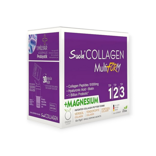Suda Collagen Multiform TİP 1 -2 -3 Kolajen & Magnezyum 15gr 30 Saşe
