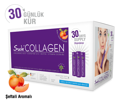 Suda Collagen Şeftali Aromalı 30 Shots x 40ml