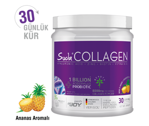Suda Collagen Kollagen+Probiotisches Pulver mit Ananasgeschmack 300g