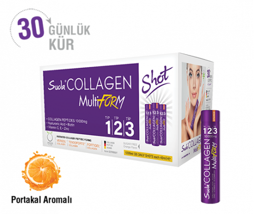 Suda Collagen Typ123 MultiForm Orangengeschmack 30 Shots x 40ml 